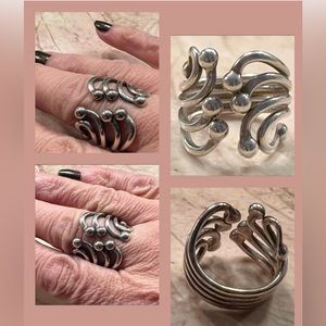 Sterling free form swirl ring 
A solid thick sterling ring